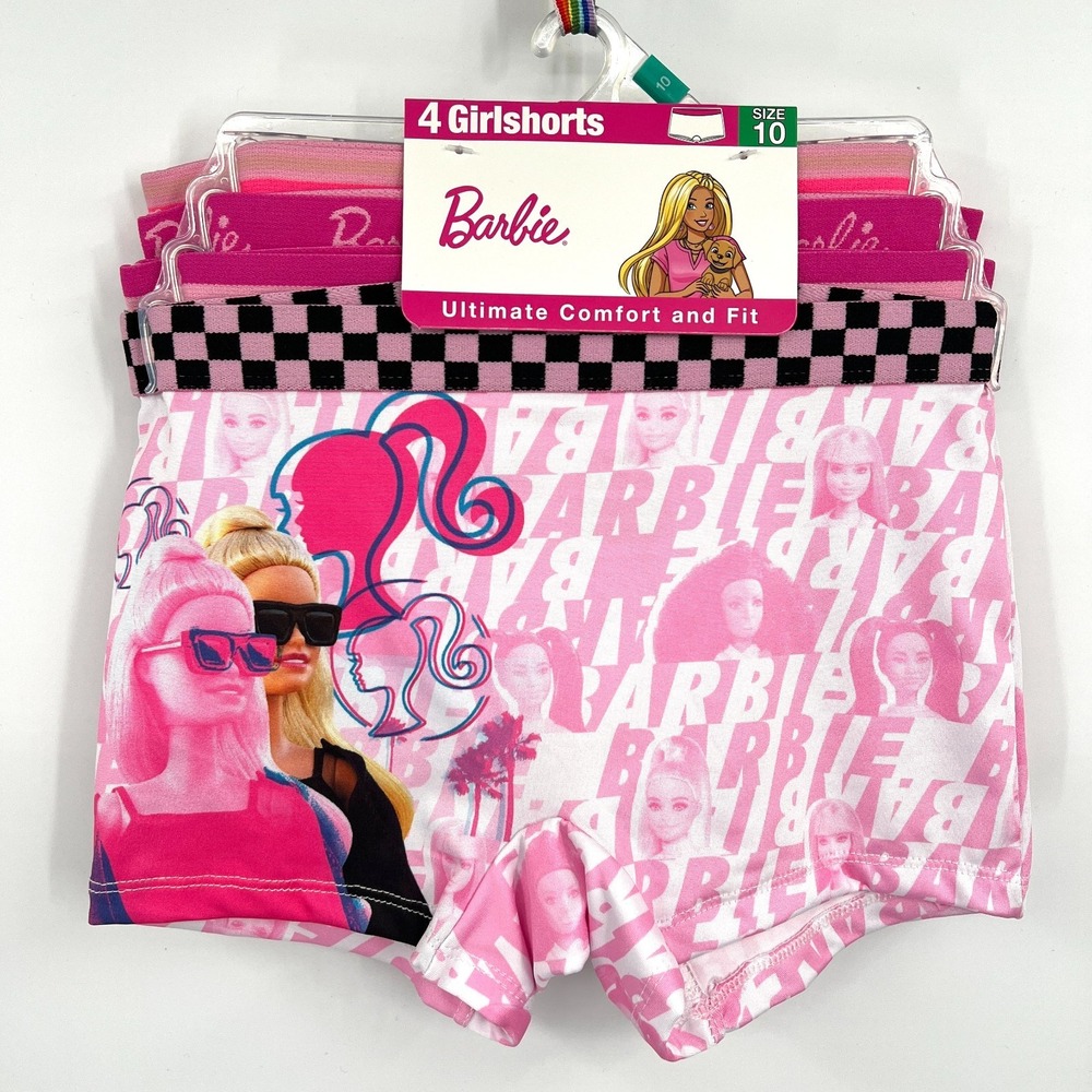 Barbie 4pk girlshorts handcraft athletic underwear pink boy shorts undies 10 - Picture 2 of 8